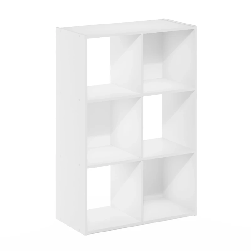 Furinno PELLI Book Shelf, 3x2 Bookshelf, Cube Storage Organizer Cabinet, 11.6 x 24.2 x 35.9, for Living Room, Bedroom, Home Office, White