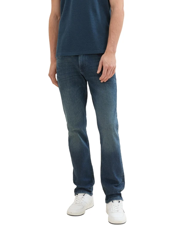 TOM TAILOR Men's Marvin Straight Jeans with Stretch, 10282 Dark Stone Wash Denim, 32 W/30 L
