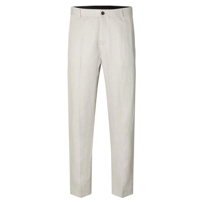 SELETED HOMME Men's Slhregular-Will Linen TRS Noos Fabric Trousers, Sand, 42