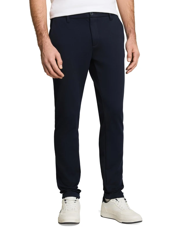 TOM TAILOR Men's Jersey Travis Slim Fit Chino Trousers, 10668 - Sky Captain Blue, 38 W/32 L