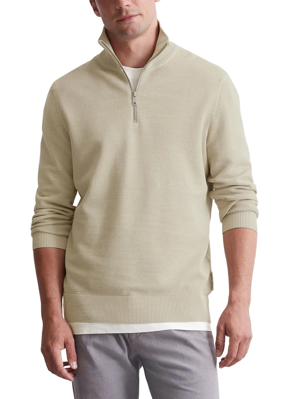 Marc O'Polo Mens Organic Cotton Zip Up Knitted Jumper, 913, XXL