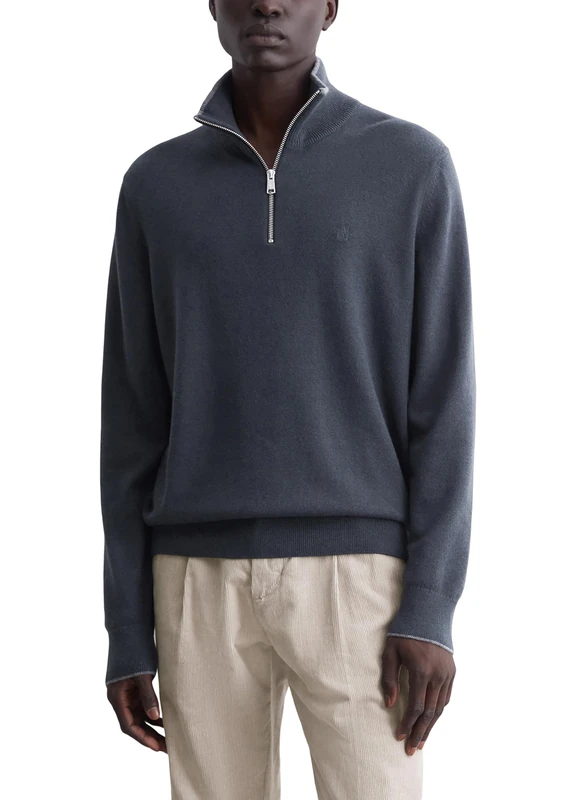 Marc O'Polo Men's Knitted Jumper with Stand-Up Collar, Regular Fit, 898, S