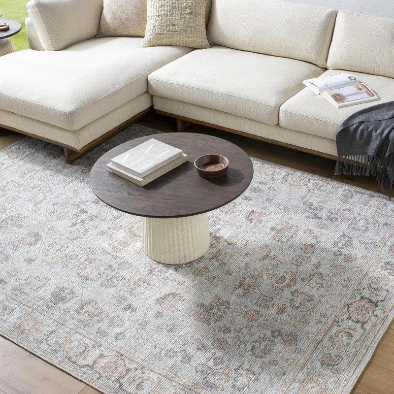 Livabliss x Our PNW Home Olympic Updated Traditional Area Rug, 5'3" x 7', Light Blue