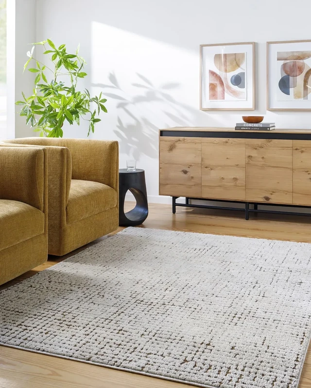 Livabliss x PNW Home's Jordyn Cascade Shaggy Rug - Modern Berber Rugs Living Room, Large 200x275 cm, Soft Shaggy Rugs for Bedroom - Neutral Boho Fluffy Rug, Easy Care Plush Thick Pile - Ivory, Brown - Image 1