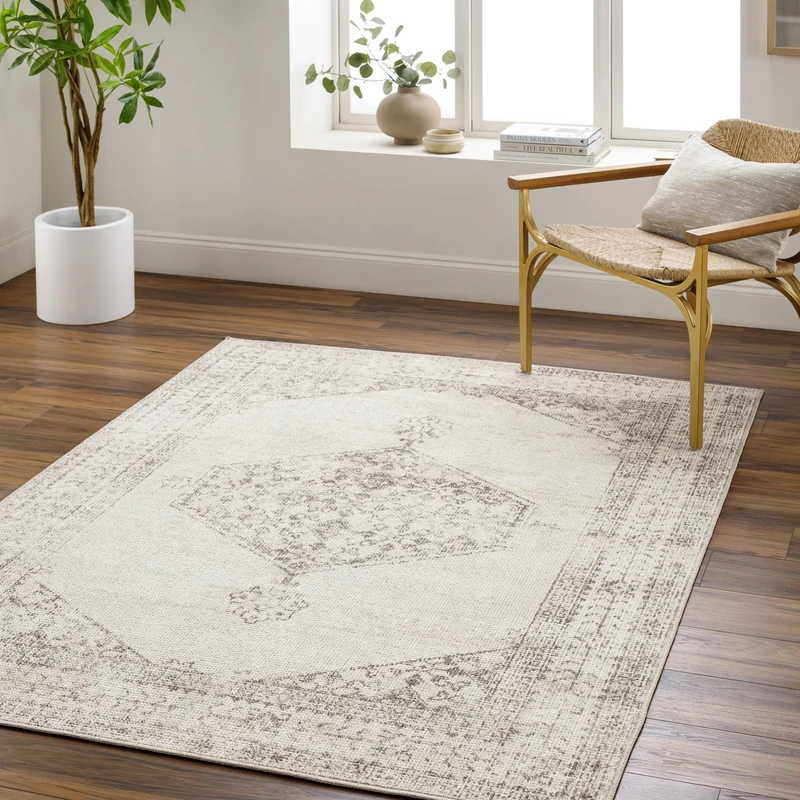 Livabliss x Our PNW Home Olympic Updated Traditional Area Rug, 5'3" x 7', Off-White - Image 1
