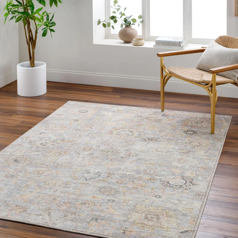 Livabliss x Our PNW Home Olympic Updated Traditional Area Rug, 6'7' x 9', Pale Blue