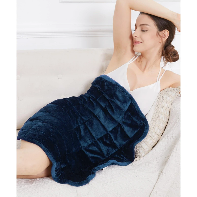Alomidds Weighted Blanket 7lbs for Adults, Cozy Breathable Weighted Lap Blanket, Small Weighted Blanket Travel, Weighted Lap Pad for Relaxing, Sleeping, Navy, 29" x 24"