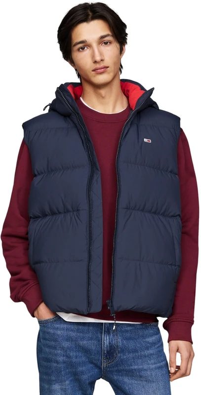 Tommy Jeans Mens Tjm Essential Down Vest - Dark Night Navy M