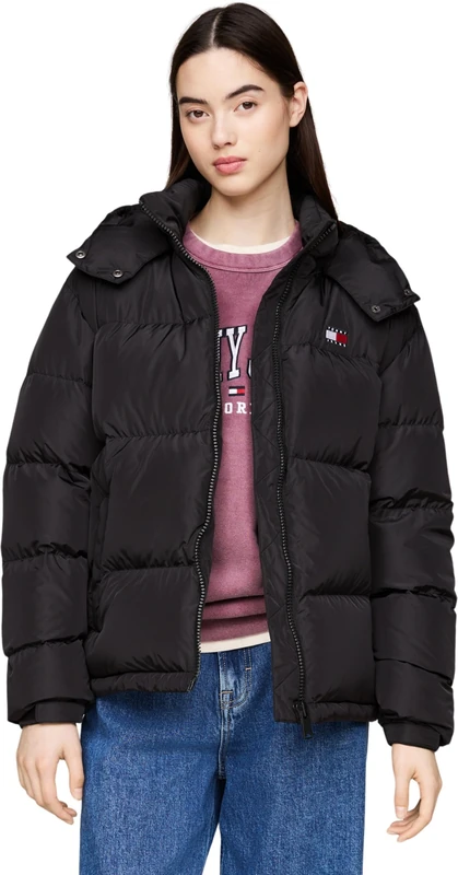 Tommy Jeans Women’s Water-Repellent Alaska Puffer Jacket, Black (Black), XXL