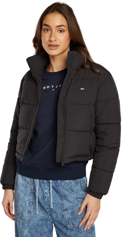 Tommy Hilfiger Women's Tjw Crp Essential Puffer Dw0dw18828 Puffer Jacket, Black (Black), XL