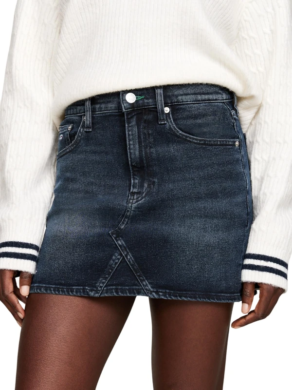 Tommy Jeans Womens Izzie Mr Mn Dh6268 Dw0dw18951 Other Skirts, Denim (Denim Dark), 26W UK