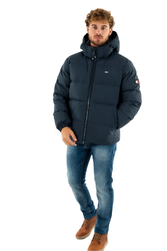 Tommy Jeans Men’s Essential Warm Down Jacket, Blue (Dark Night Navy), 3XL