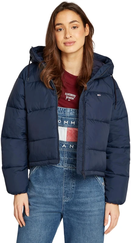 Tommy Jeans Womens Tjw Aspen Ext Dw0dw18841 Puffer Jacket, Blue (Dark Night Navy), XL UK