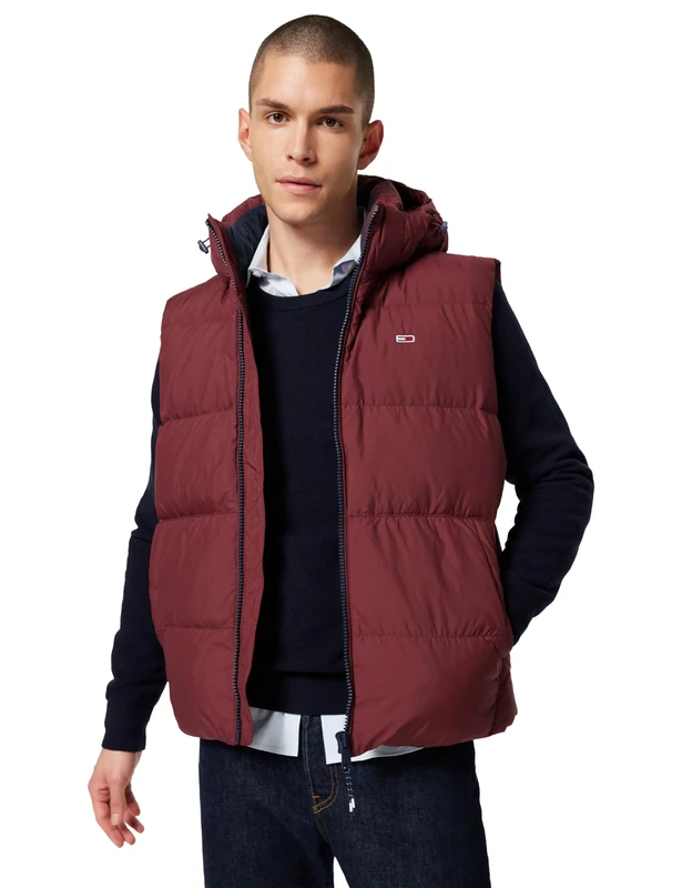 Tommy Jeans Men's Tjm Essential Down Vest Ext Dm0dm20465 Vest, Purple (Deep Rouge), XXL