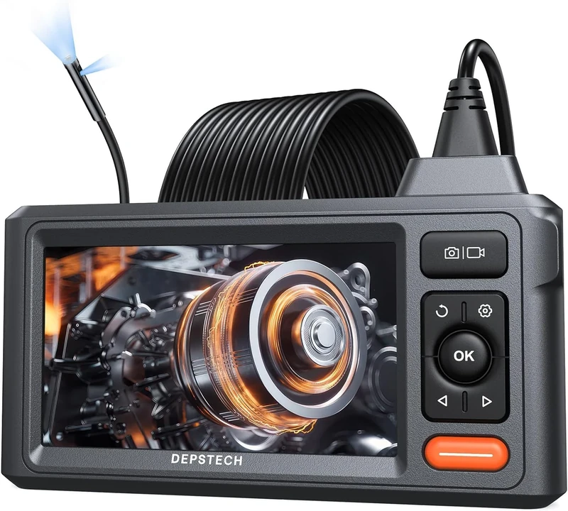 DEPSTECH DS620 Endoscope Camera with 5 Inch IPS Display, 8mm Snake Camera, 5m Cable