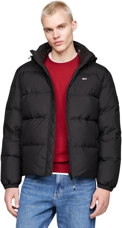 Tommy Jeans Men’s Essential Warm Down Jacket, Black (Black), 3XL - Image 1