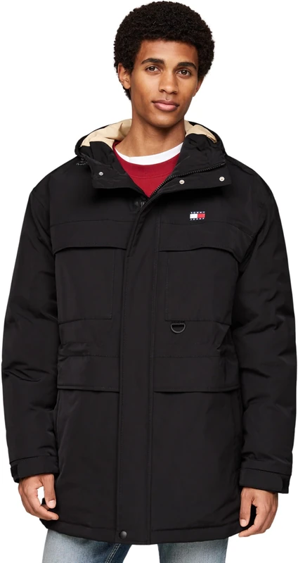 Tommy Jeans Men's Tjm Tech Canvas Parka Dm0dm20005 Other Coats, Black (Black), S