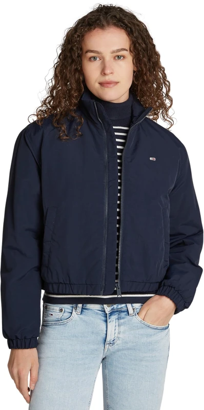 Tommy Jeans Women's Tjw Essential Padded Jacket Dw0dw19688 Bomber Jacket, Blue (Dark Night Navy), L