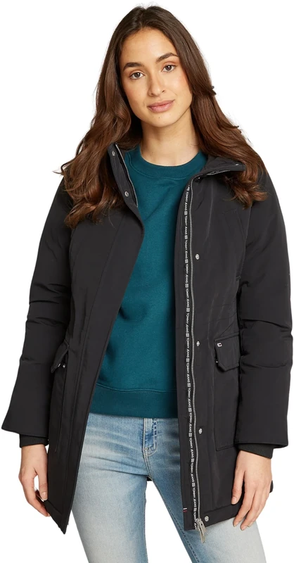 Tommy Jeans Women's Tjw Technical Down Parka Dw0dw18866 Parka Coat, Black (Black), S