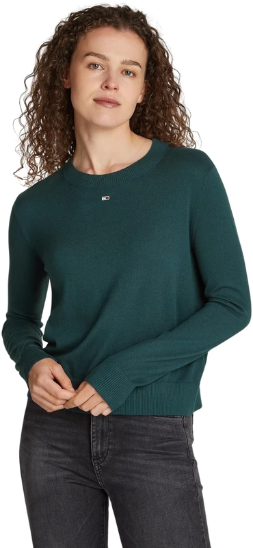 Tommy Jeans Women’s Essential Crew Neck Jumper, Blue (Deep Seawater), XL - Image 1