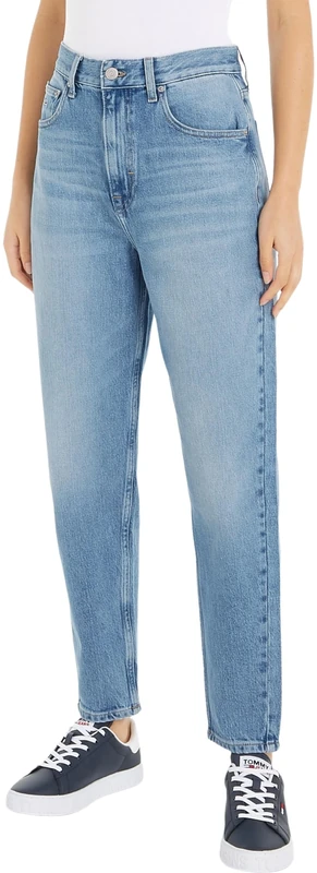 Tommy Jeans Women’s Mom Fit Ultra High Waist Jeans, Blue (Denim Light), 27W/32L