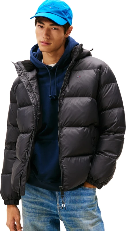 Tommy Jeans Men’s Essential Warm Down Jacket, Black (Black), M