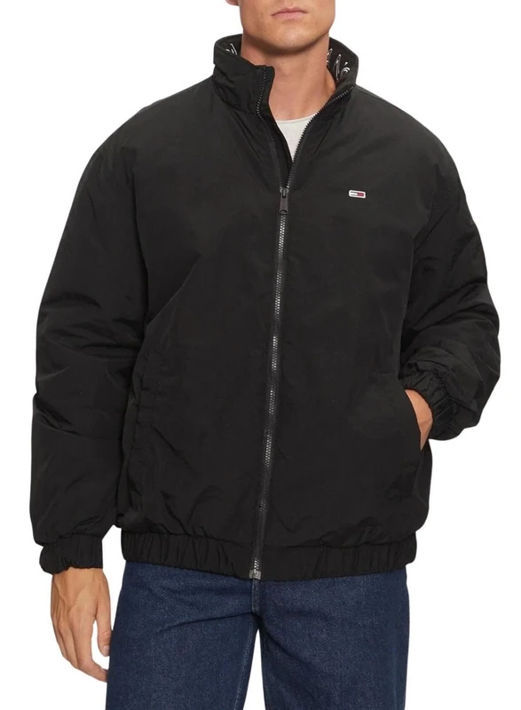 Tommy Jeans Men's Essential Padded Jacket with Zip, Black (Black), XS