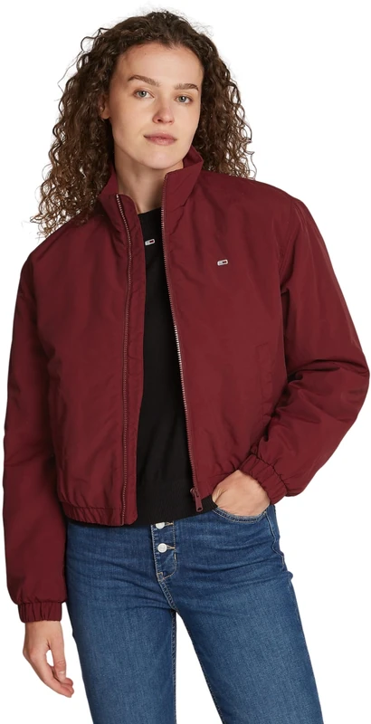 Tommy Jeans Women's Tjw Essential Padded Jacket Dw0dw19688 Bomber Jacket, Purple (Deep Rouge), S