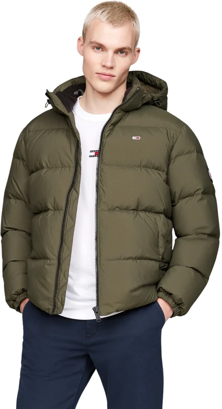 Tommy Jeans Men's Tjm Essential Down Jacket Ext Dm0dm19786 Other Jackets, Green (Fatigue Green), XXL