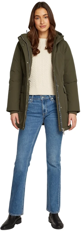 Tommy Jeans Women's Tjw Technical Down Parka Dw0dw18866 Parka Coat, Green (Fatigue Green), L