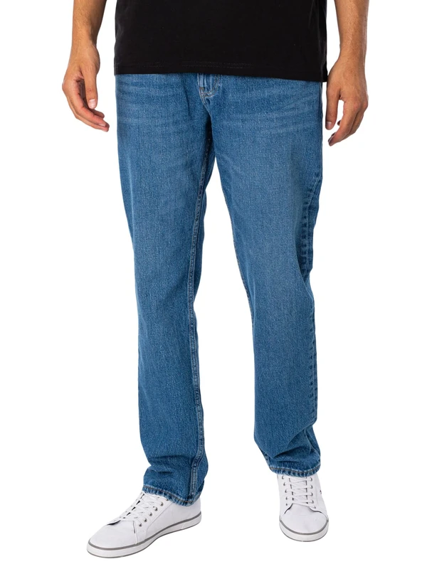 Tommy Jeans Men’s Ryan Regular Fit Straight Fit Jeans, Blue (Denim Medium), 30W/34L