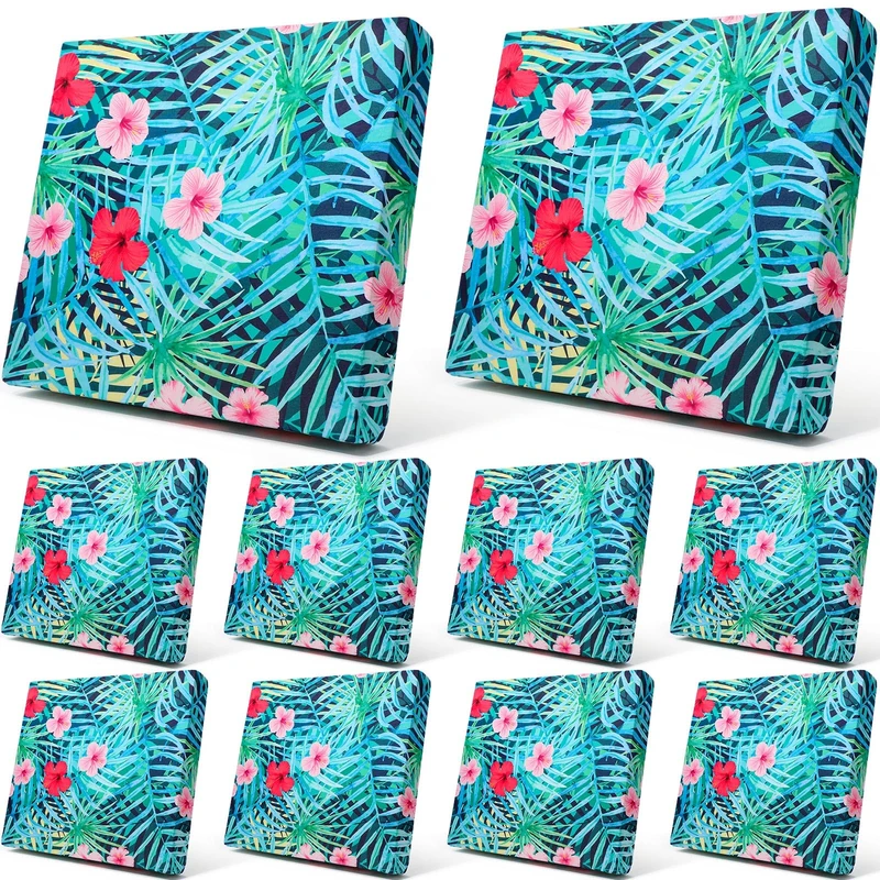 Newwiee 8Pcs Patio Stretch Sofa Cushion Cover Outdoor Cushion Cover Replacement Patio Furniture Cushions Couch Slipcovers Chair Seat Cover Soft Flexibility Protector (Fresh Color,Fresh Floral)