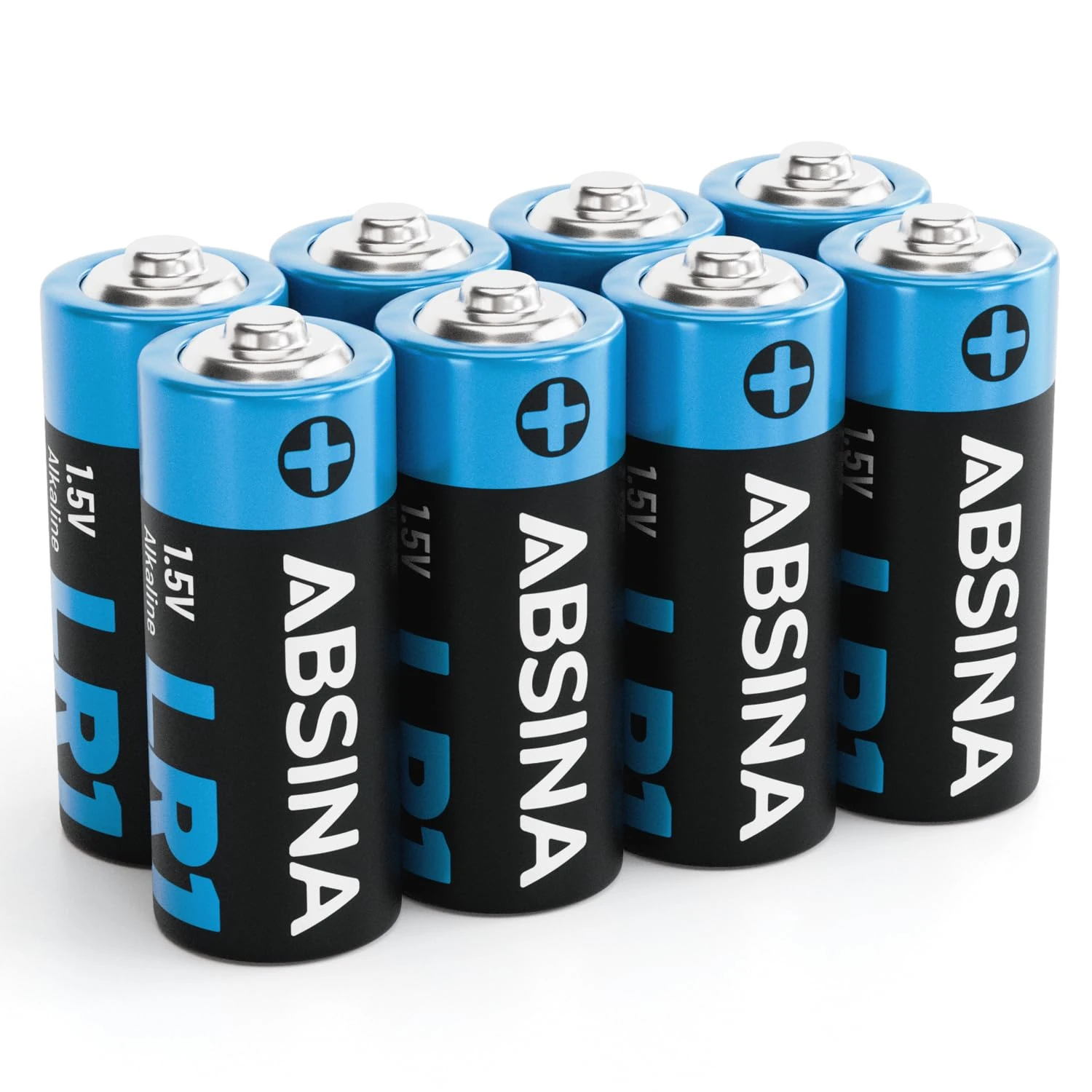 ABSINA 8x LR1 AM5 size N 1.5V battery for Garage Door Openers, Calculators, and More - LR1 battery Alkaline Leak-Proof & Long-Lasting - N/LR1 battery, batteries E90, N batteries 1.5V, LR1 1.5V battery