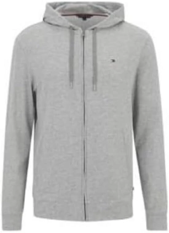 Tommy Hilfiger Men’s Zipped Hoodie, Grey (Light Grey Heather), S