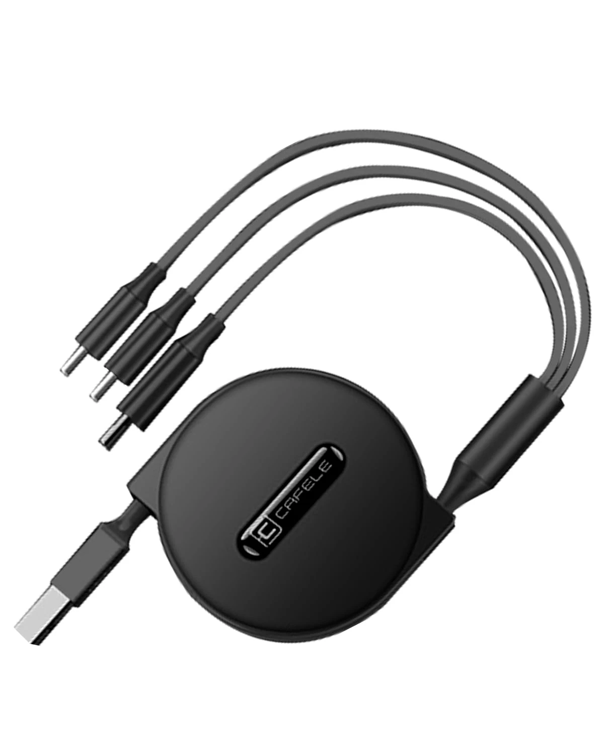 CAFELE 3 in 1 Retractable Charging Cable [20-120CM],5V/3A Safe Fast Retractable Multi USB Cable,Universal Charging Cable Multiple With Type C/MicroUSB/Phone for 14 13 Galaxy Huawel X1a0mi (Black)