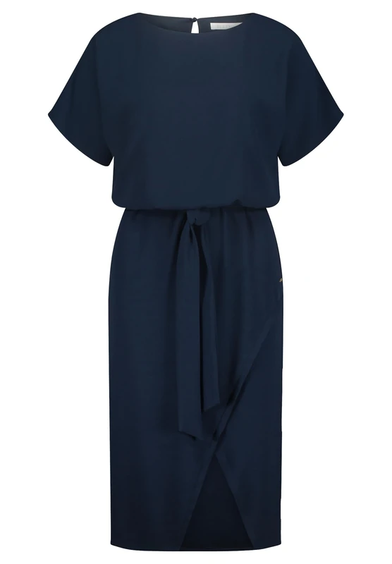 Betty & Co Women's Jersey Dress with Ruffles, Navy Blue, 12