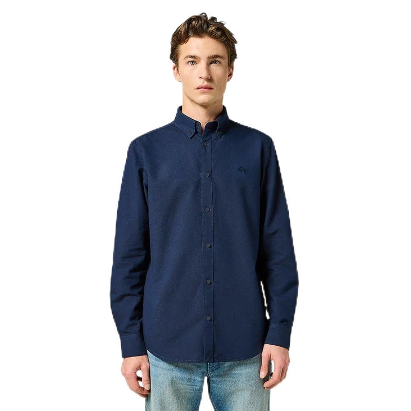 Wrangler Oxford Shirt for Men, Dark Navy, M