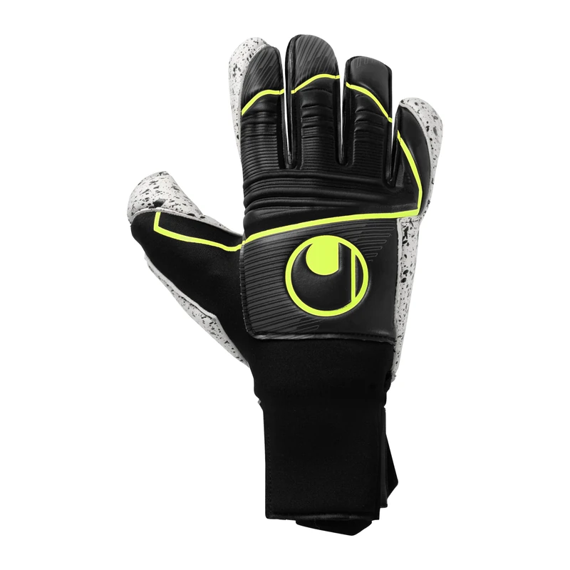 uhlsport Supergrip+ Flex Frame Carbon, Children and adults goalkeeper gloves, noir/jaune fluo, 8 -