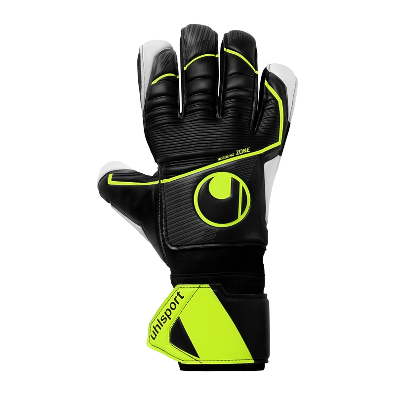 uhlsport Supersoft HN Flex Frame, Children and adults goalkeeper gloves, noir/jaune fluo, 8 -