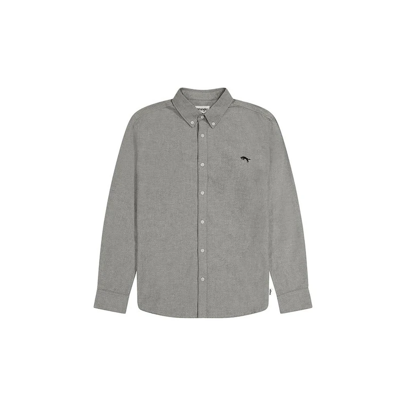 Wrangler Men's Oxford Shirt, Gray, S