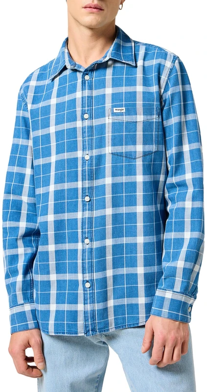 Wrangler Herren Hemd 1 Pkt Shirt, Regular Fit