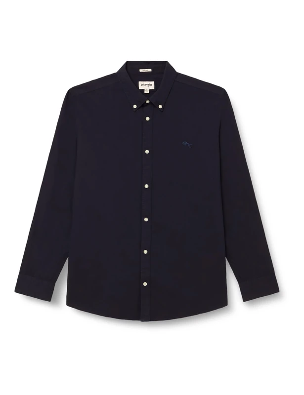 Wrangler Men's Oxford Shirt, Dark Navy, S