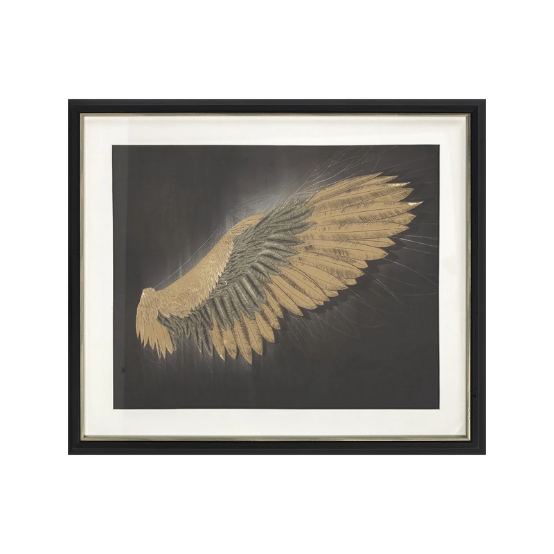 Glass MDF Glass 63 x 3.5 x 53 cm Alas Enmarcado Black