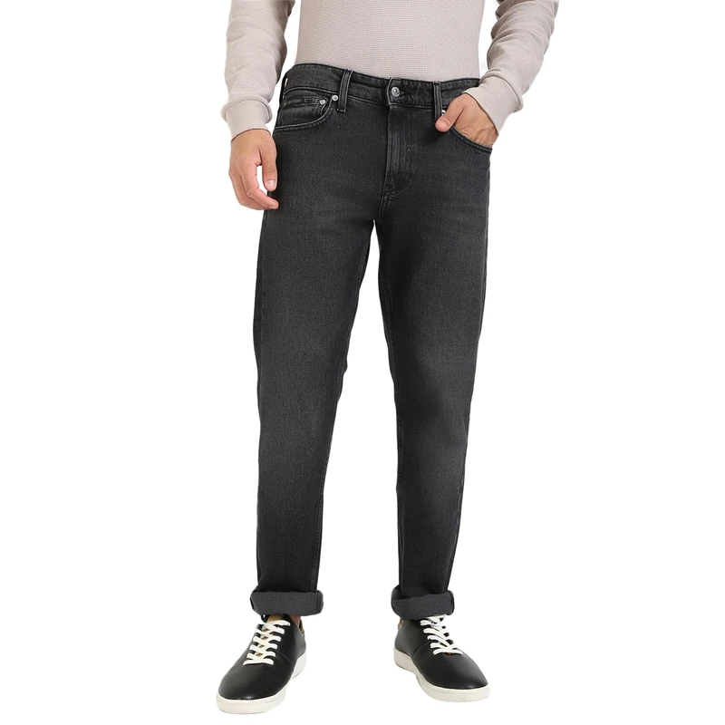 Calvin Klein Men’s Slim Stretch Jeans, Black (Denim Black), 38W/32L