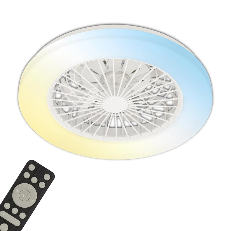 CCT Ceiling Light with Fan, White - Image 1