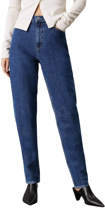Calvin Klein Women’s Tapered Fit Mom Jeans, Blue (Denim Medium), 32W/32L
