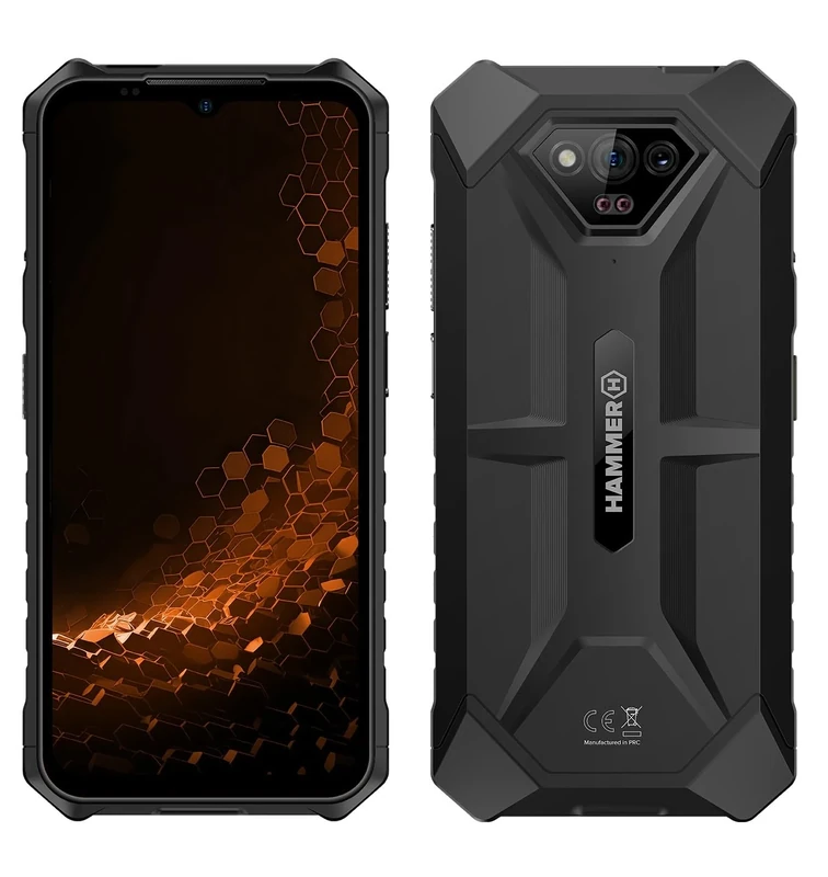 HAMMER IRON V ohne Vertrag robust, wasserdicht, Dual-SIM, leistungsstarker 6320-mAh-Akku, Android 13, 64GB 50-Mpx-Kamera mit Nachtsicht-Sensor Schwarz Black