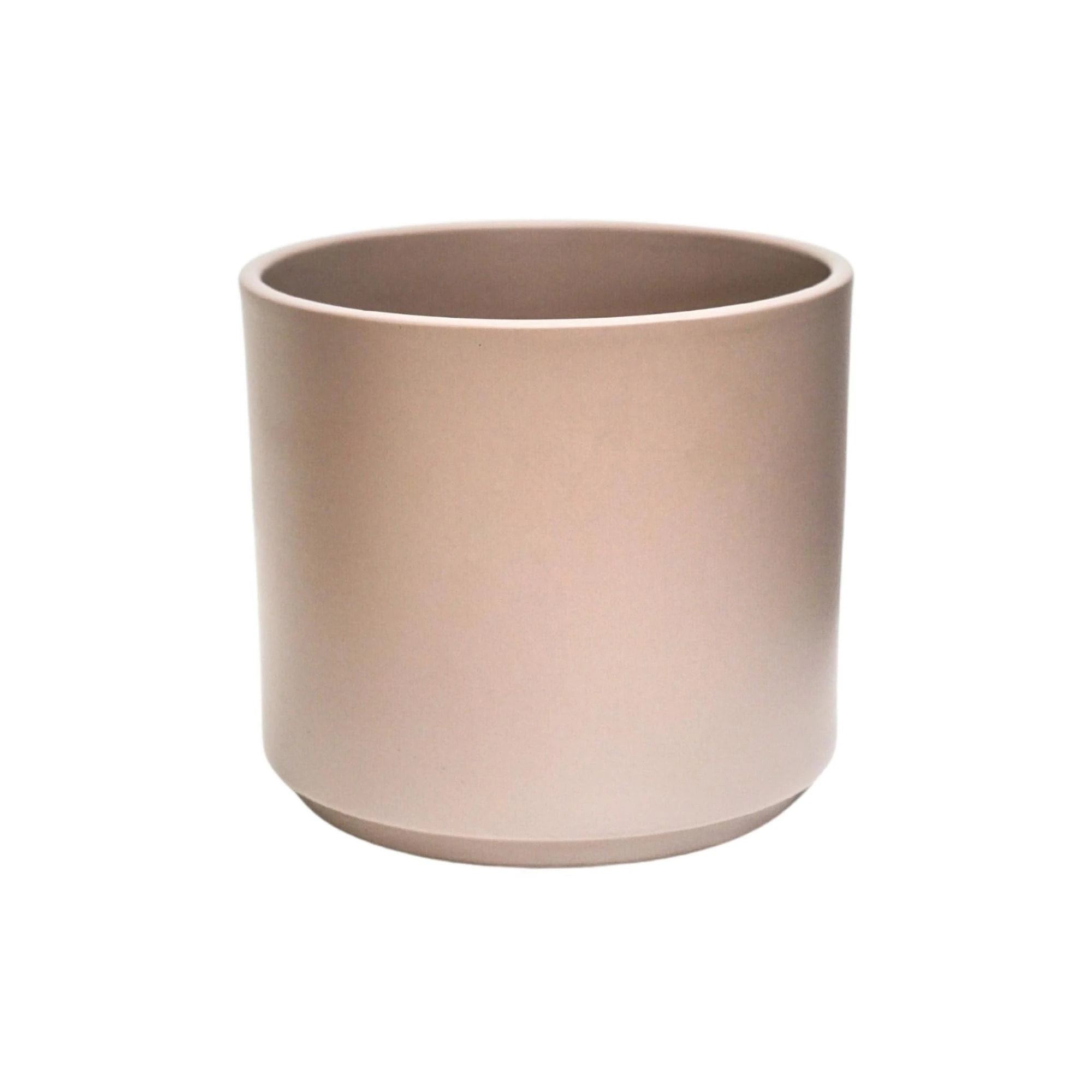 Ivyline Prague Planter in Taupe - Waterproof & Durable - Stylish Indoor Cylindrical Ceramic Flower Houseplant Pot with Matte Finish - H18cm x D20cm