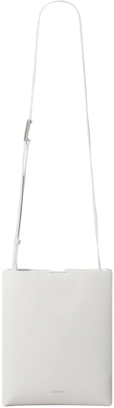 Calvin Klein Women’s Leather Crossbody Bag, White (Chalk), One Size