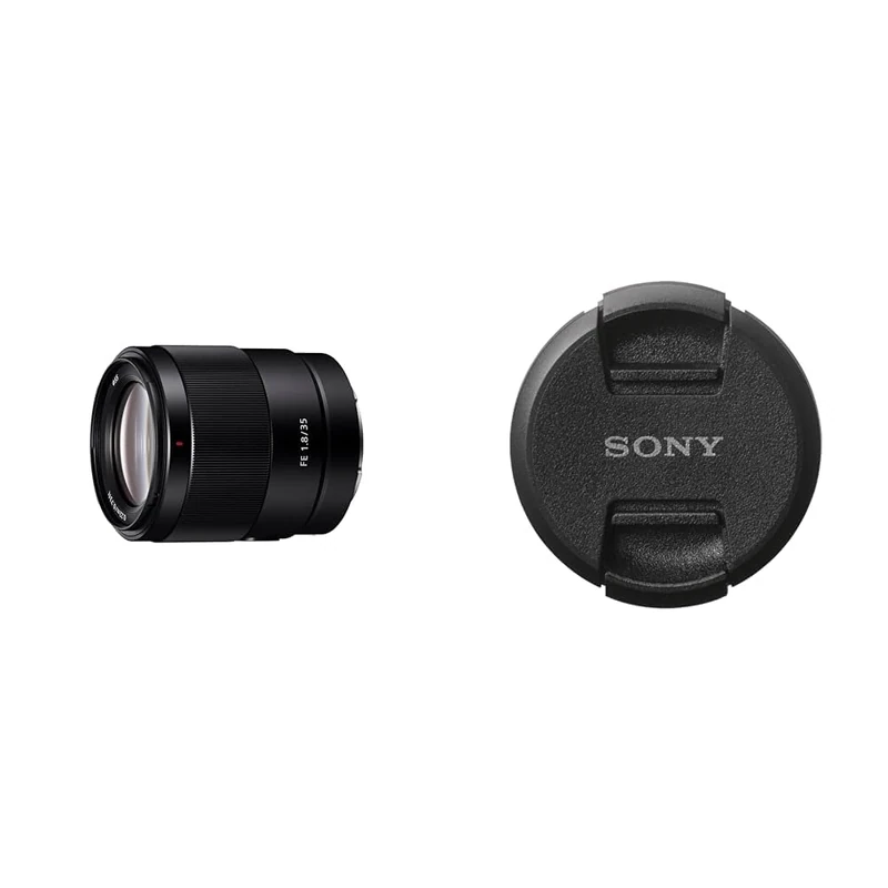 Sony SEL35F18F FE 35mm F1.8 large-aperture wide-angle prime lens & LCF72S.SYH Lens Cap for 72mm Diameter Lenses - Black